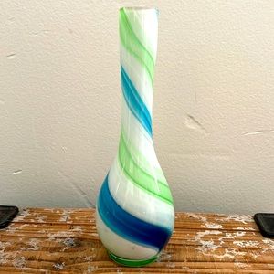 Green, Blue, and White Murano Glass Vase